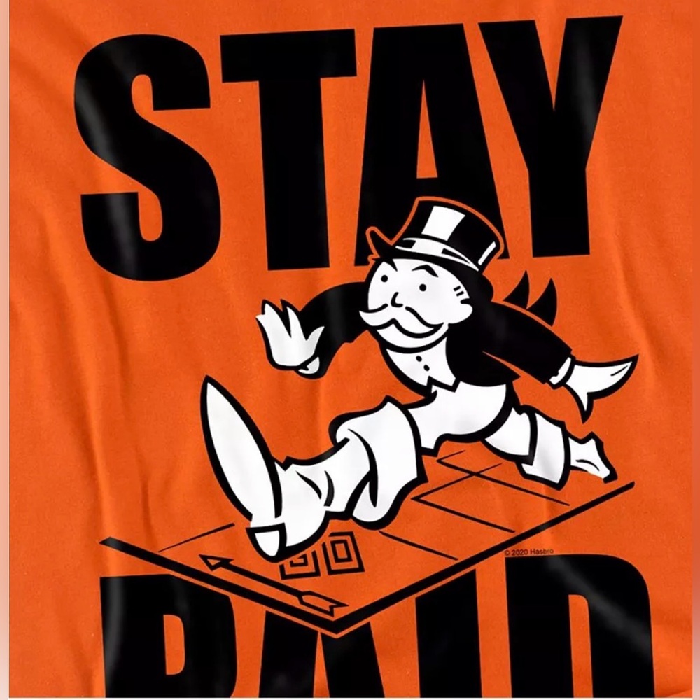 Monopoly Men's Pass Go, Stay Paid T Shirt Size Large - Picture 2 of 3